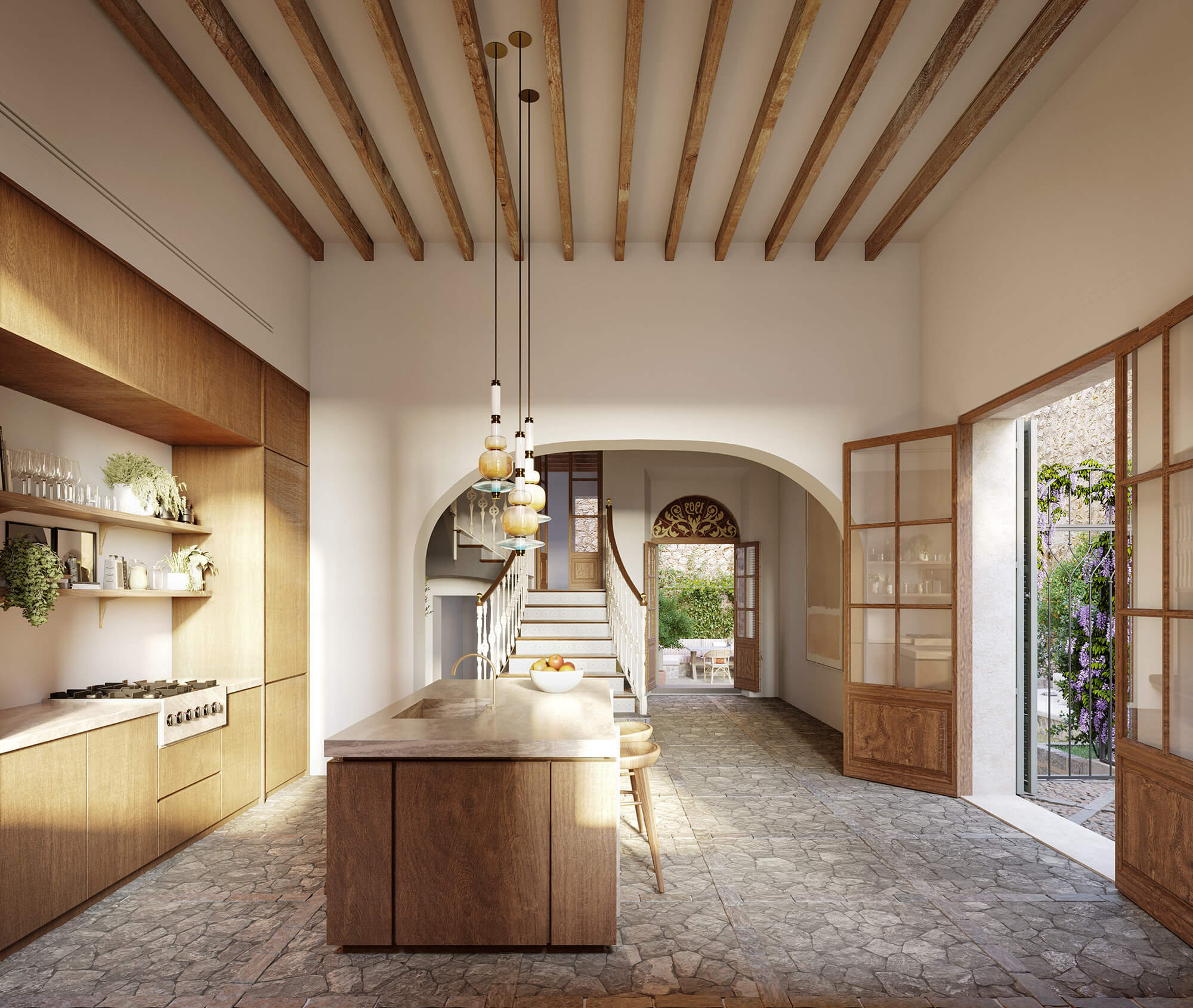 cuisine avec poutres maison en pierres centenaire Mon Cor Berrow Projects cuisine avec poutres maison en pierres centenaire Mon Cor Berrow Projects