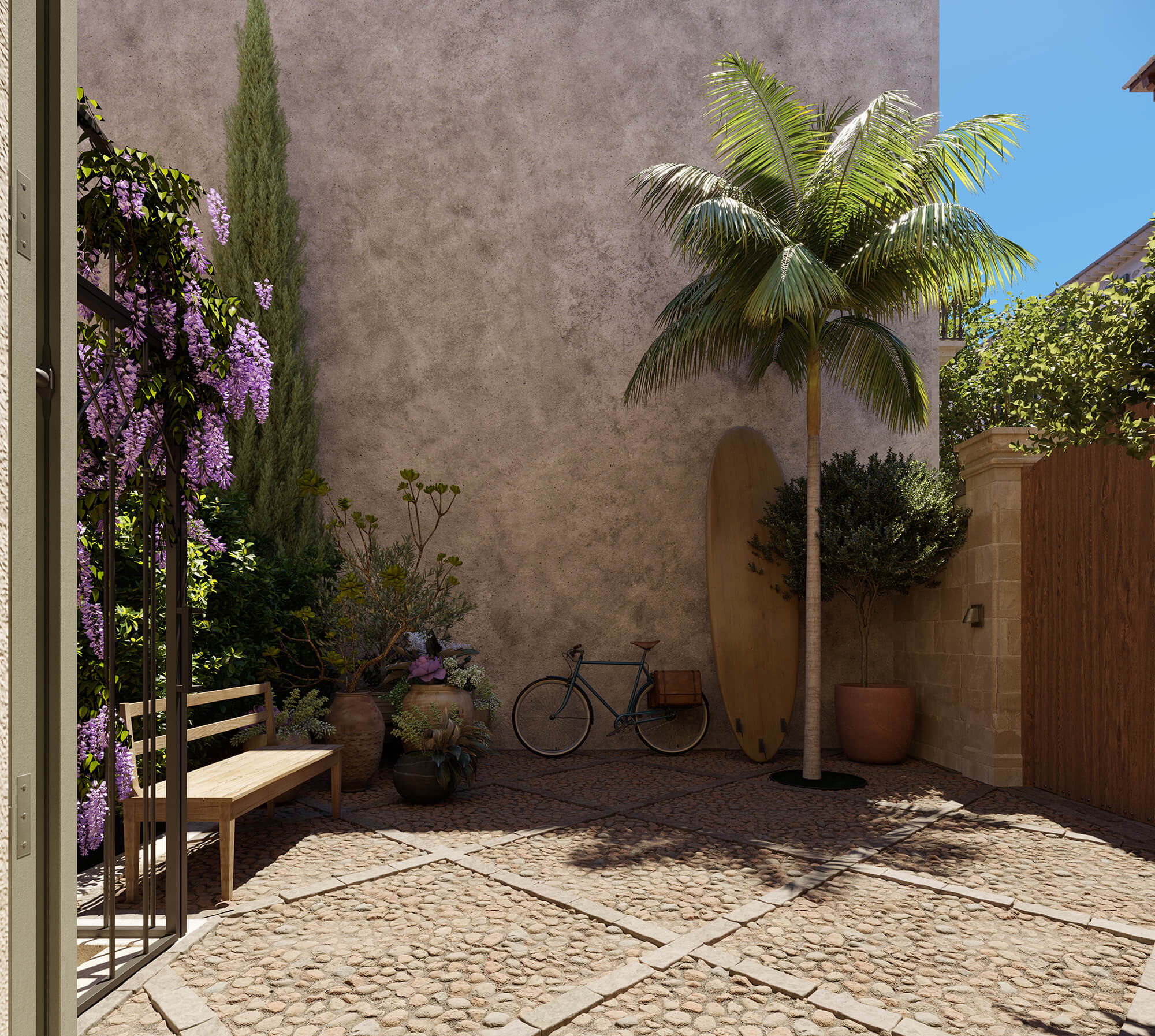 cour pavée villa Mon Cor Berrow Projects cour pavée villa Mon Cor Berrow Projects