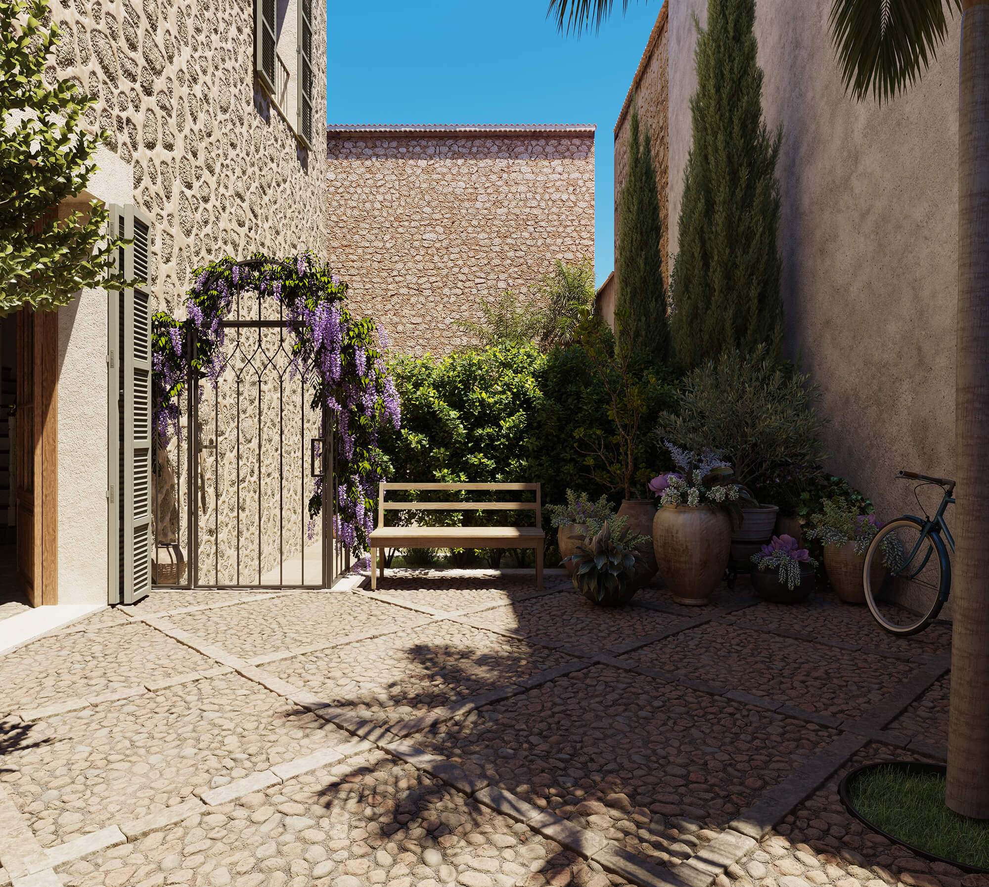 cour pavée villa Mon Cor Berrow Projects cour pavée villa Mon Cor Berrow Projects