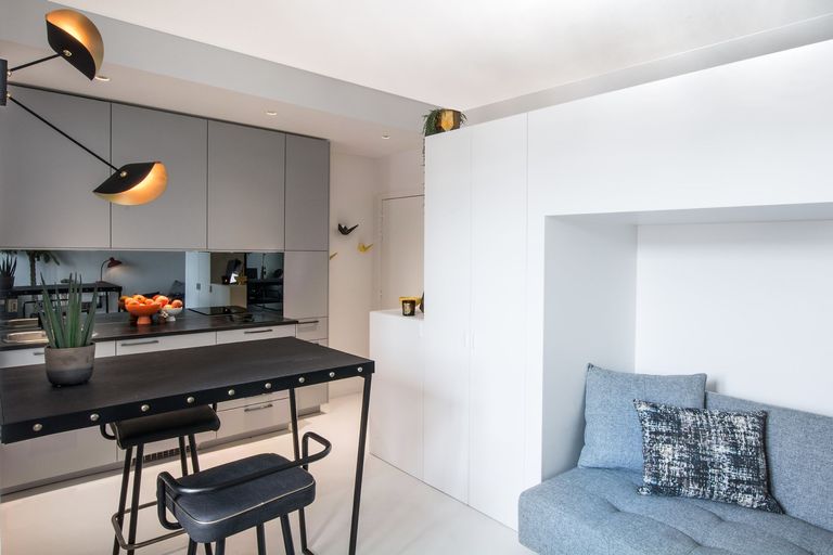 salon et cuisine studio 20m2 Paris salon et cuisine studio 20m2 Paris