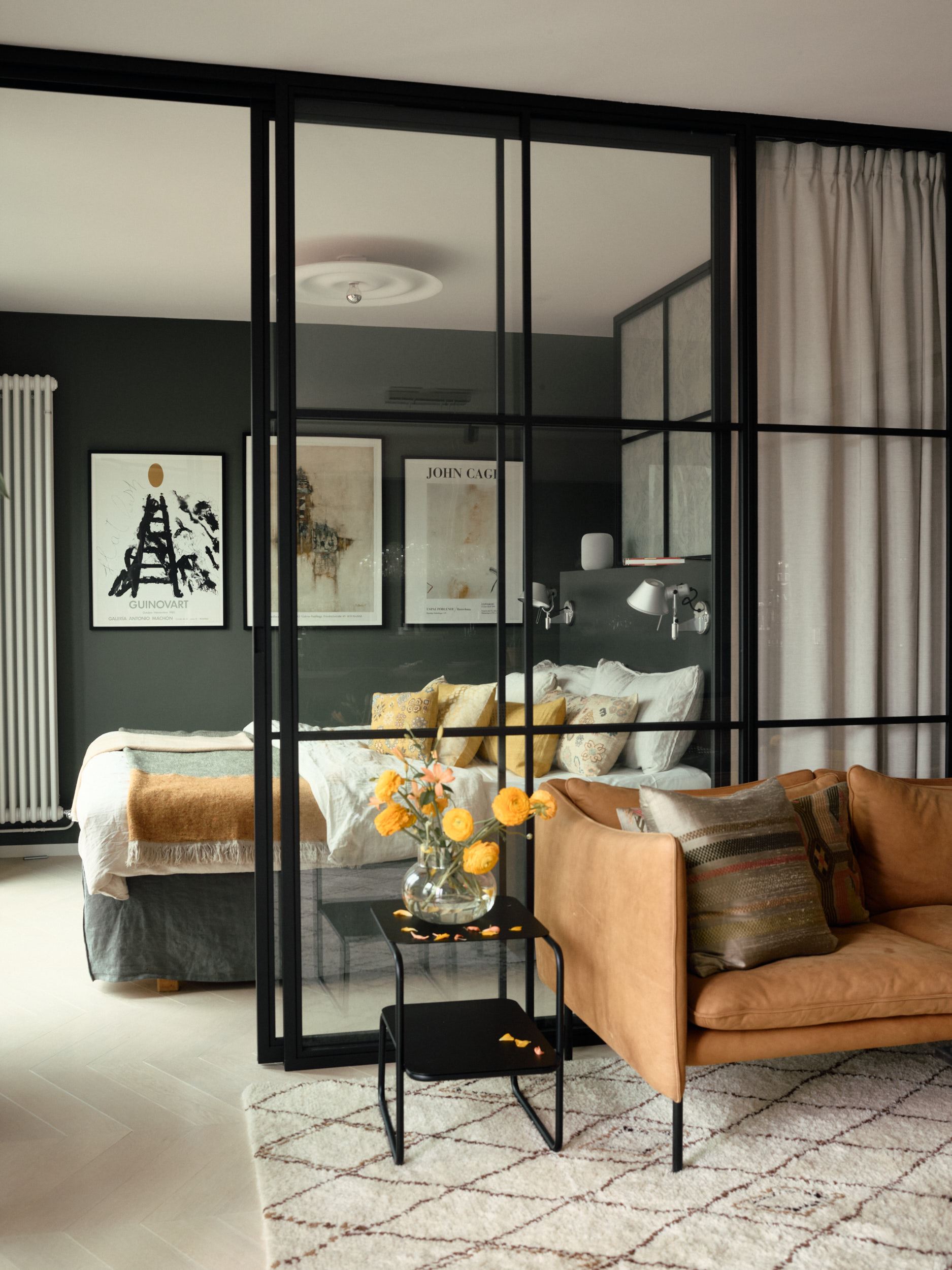 salon avec verrière décoration contemporaine