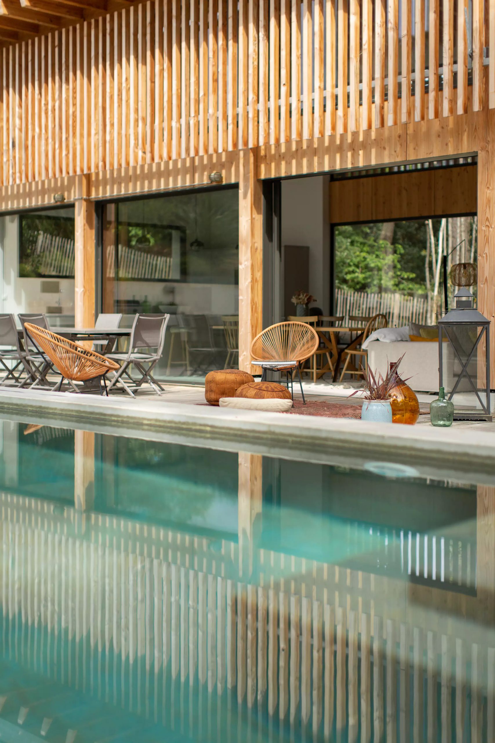 terrasse avec piscine maison en bois le Cap Ferret terrasse avec piscine maison en bois le Cap Ferret