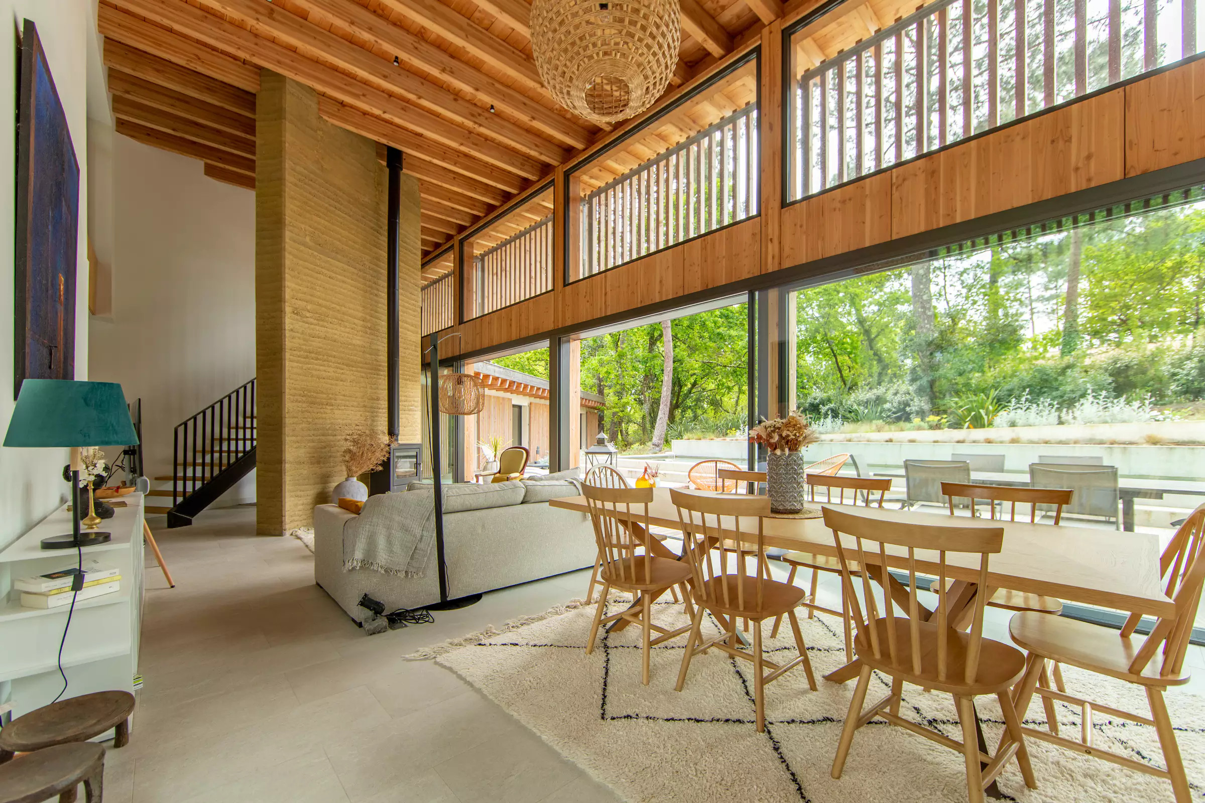 salon et salle à manger maison en bois le Cap Ferret salon et salle à manger maison en bois le Cap Ferret