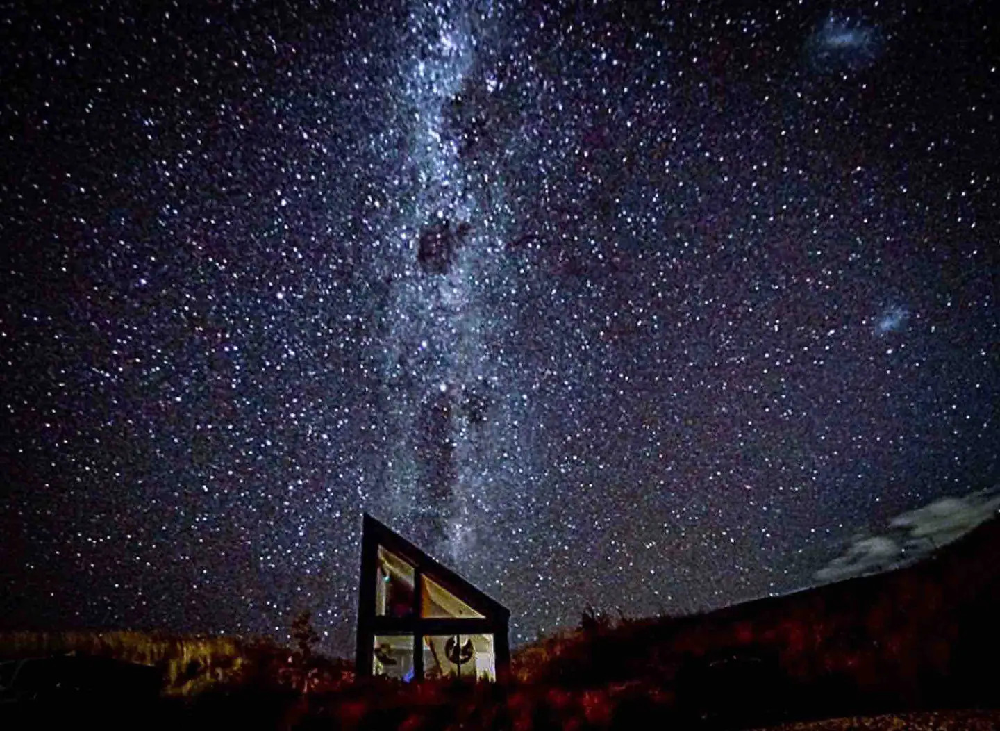 tiny house en Nouvelle-Zélande vue nuit tiny house en Nouvelle-Zélande vue nuit