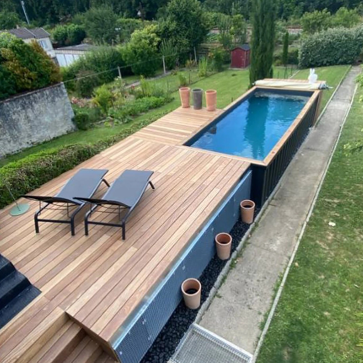 piscine container semi-enterrée piscine container semi-enterrée