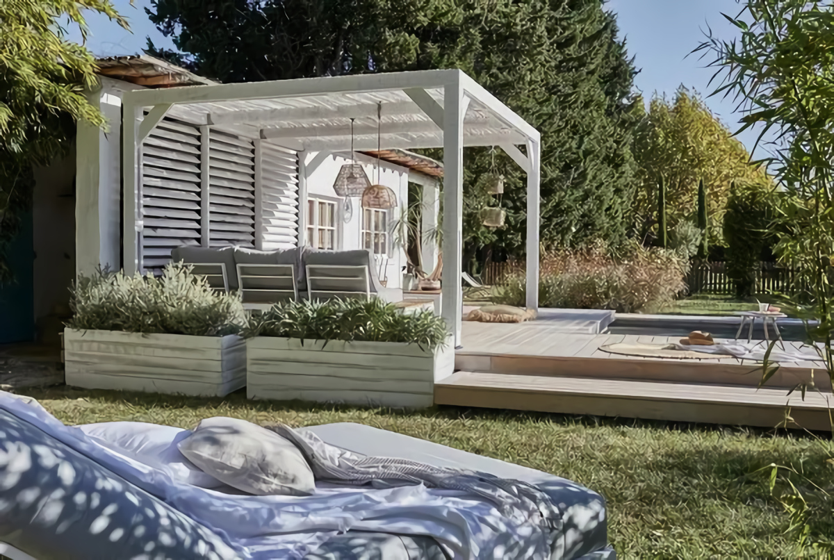 jardin avec piscine