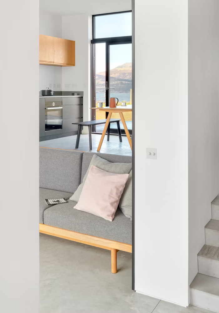 salon et cuisine maison minimaliste