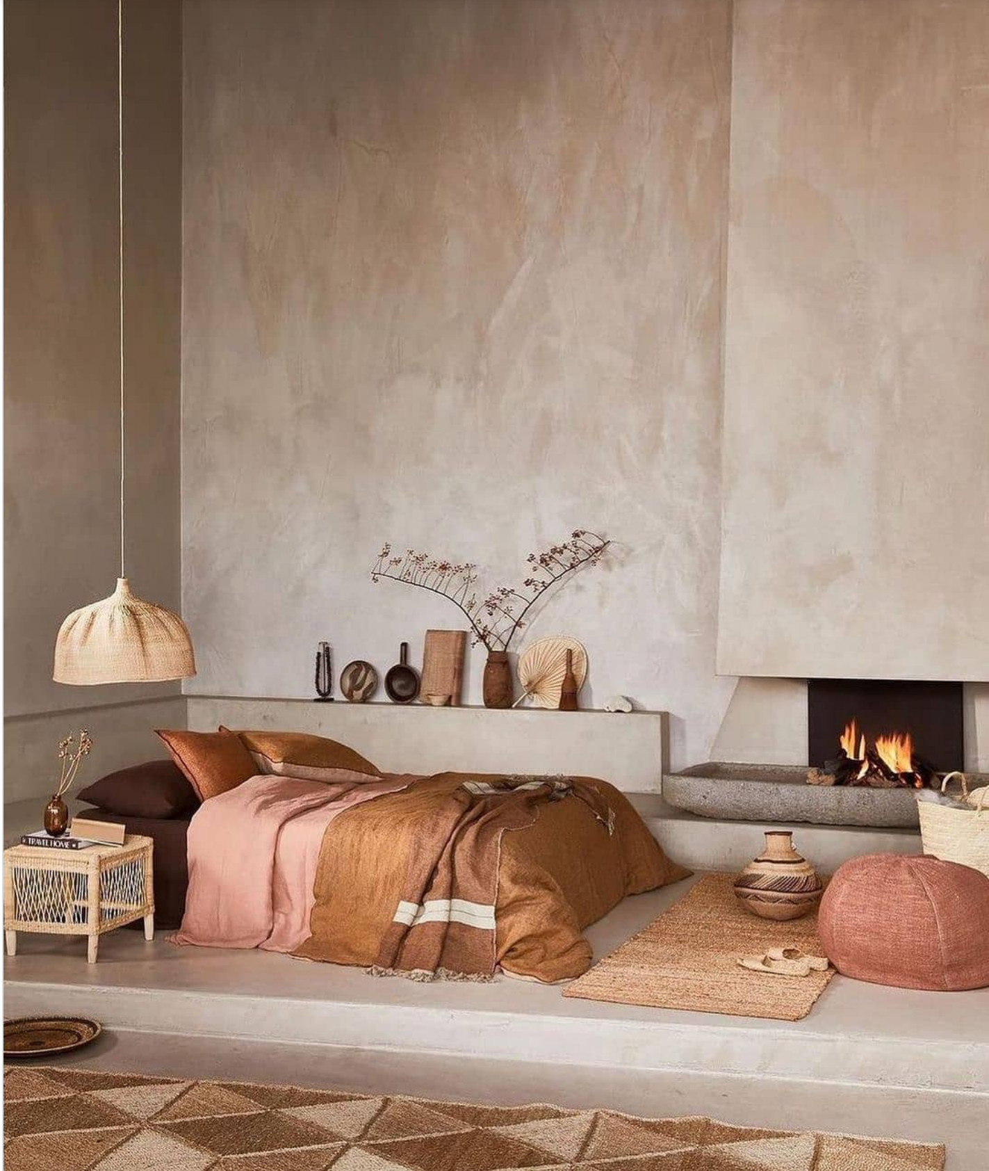 chambre couleur terracotta