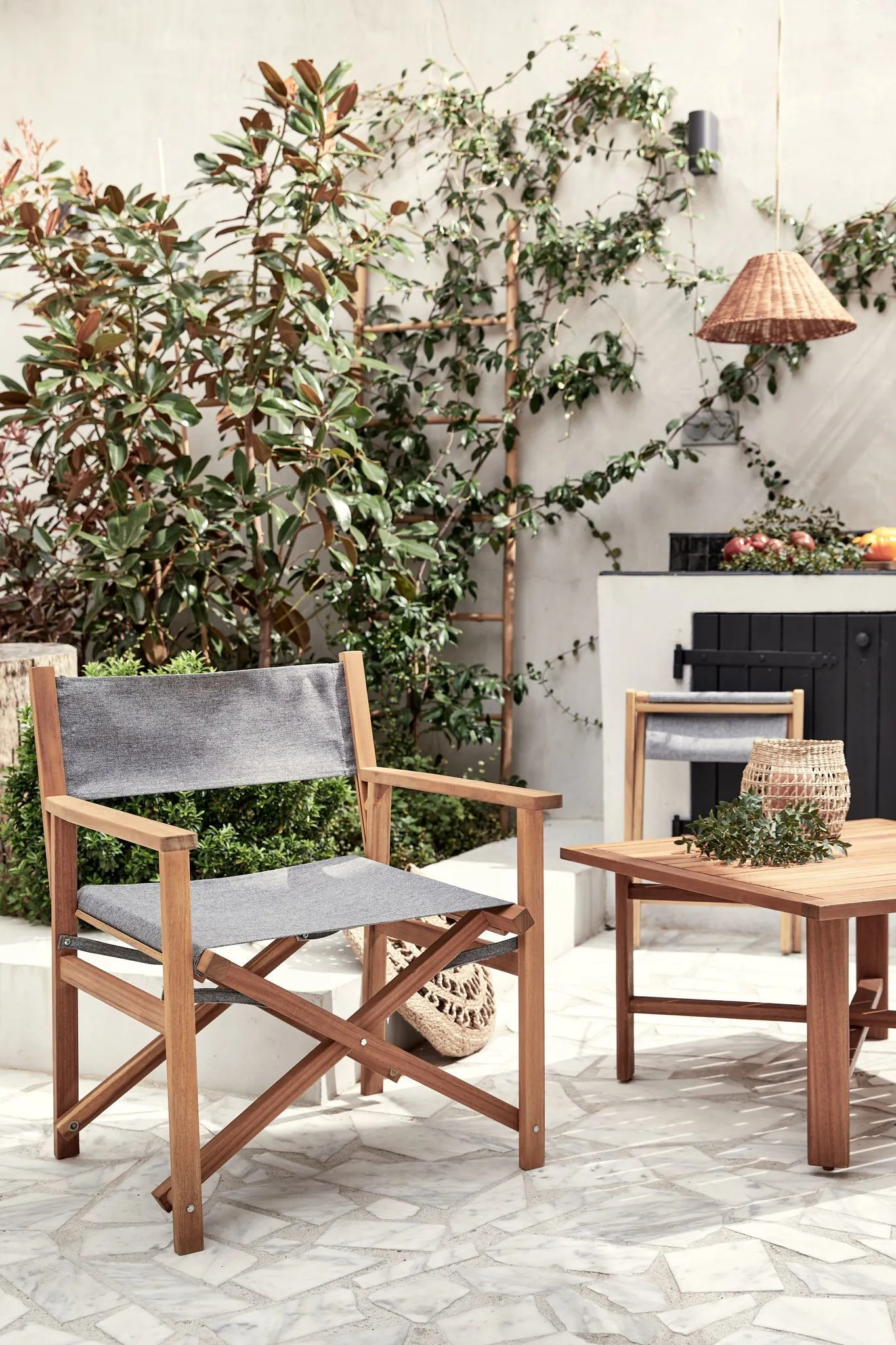 fauteuil metteur en scène bois et tissu gris fauteuil metteur en scène bois et tissu gris