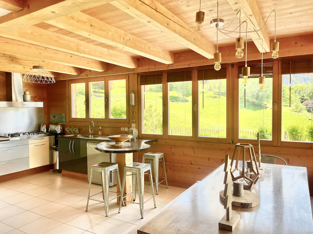 cuisine ouverte chalet contemporain cuisine ouverte chalet contemporain