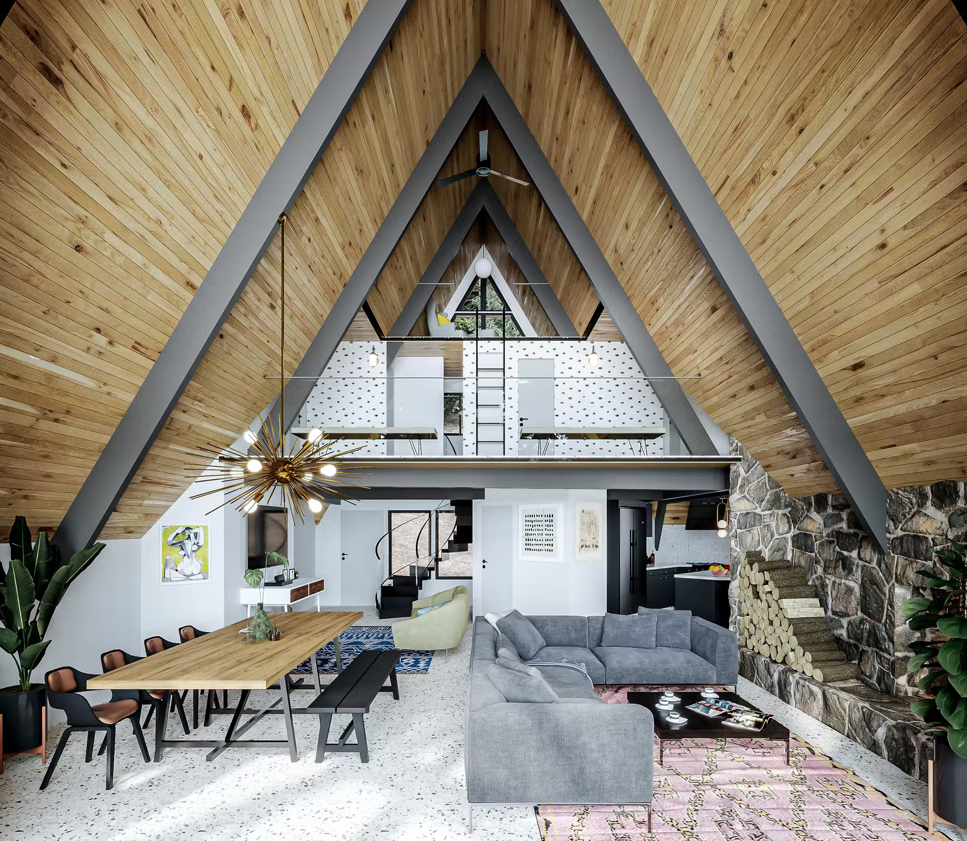 salon maison A-Frame salon maison A-Frame
