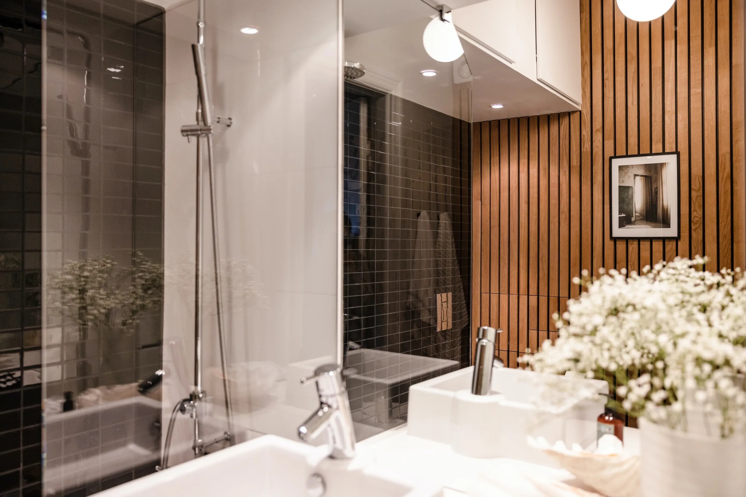 salle de bain bois et noire salle de bain bois et noire