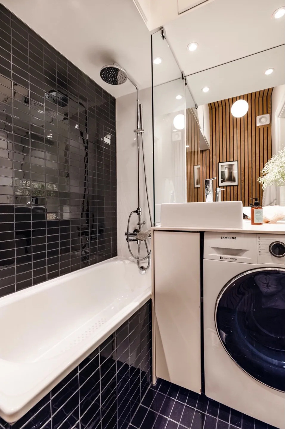 salle de bain bois et carrelage noir salle de bain bois et carrelage noir