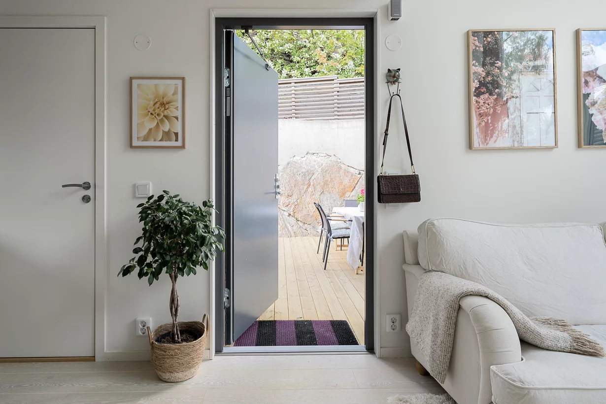 entrée sur terrasse