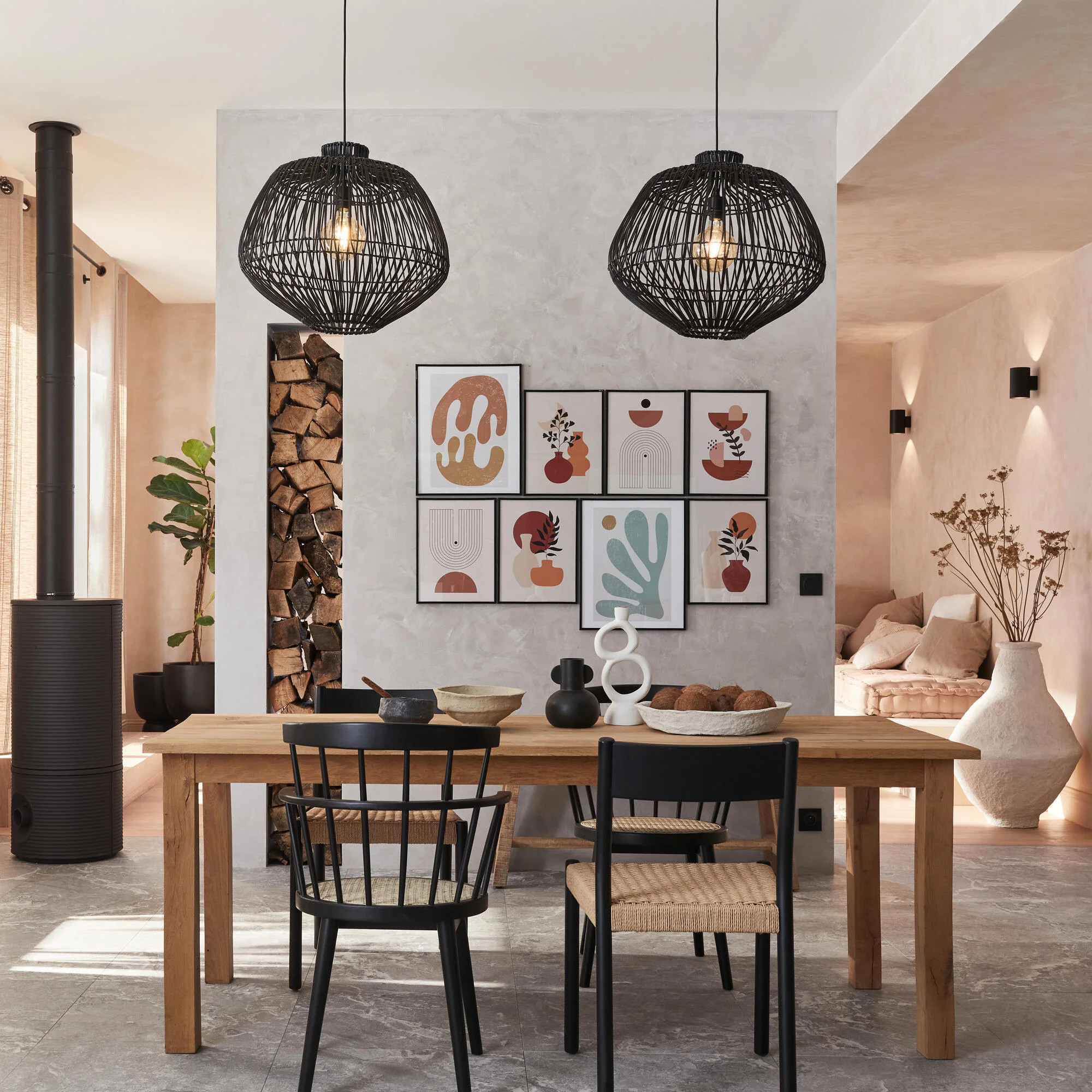 salle à manger décoration naturelle