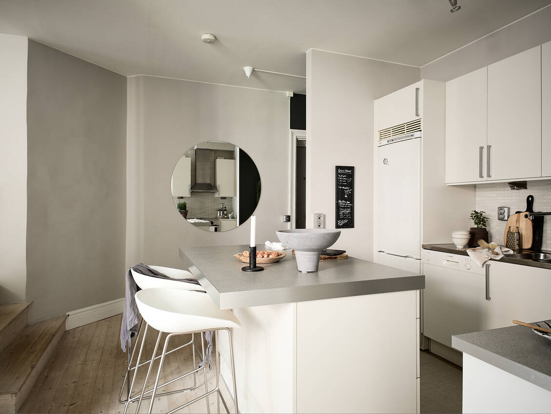 cuisine design blanche avec îlot