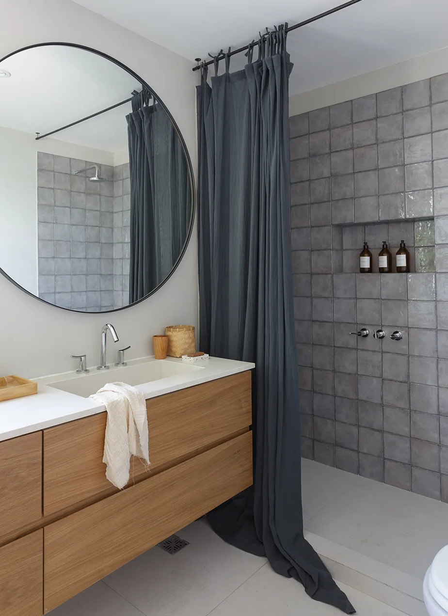 salle de bain grise et bois salle de bain grise et bois