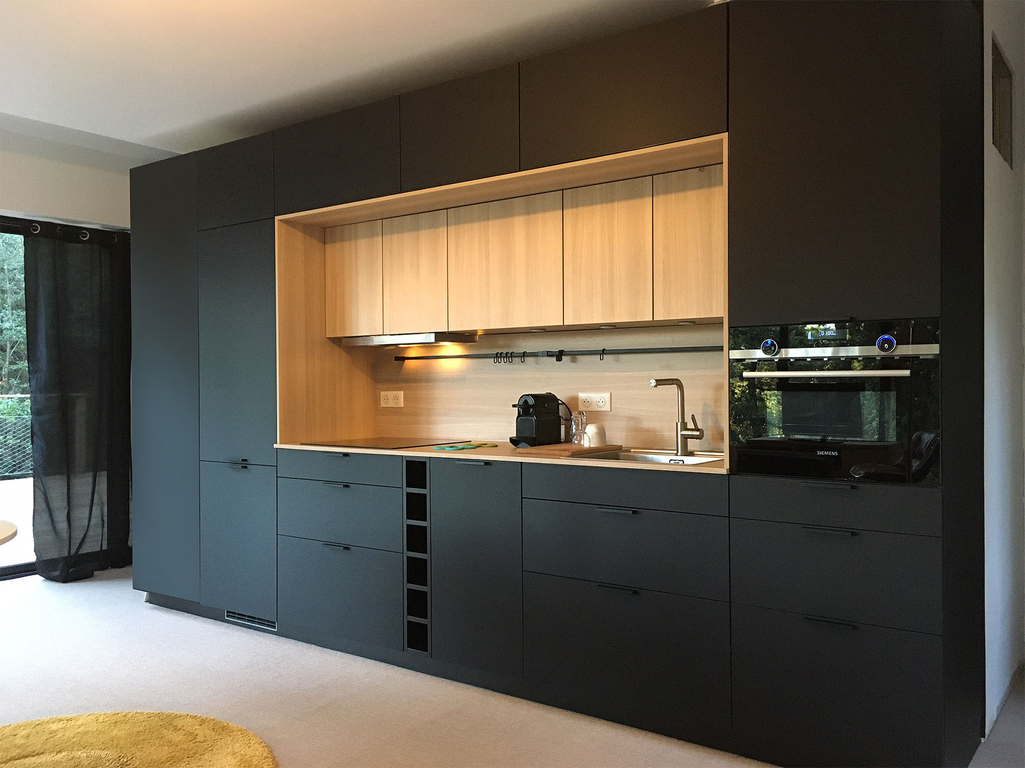 cuisine noire et bois design cuisine noire et bois design