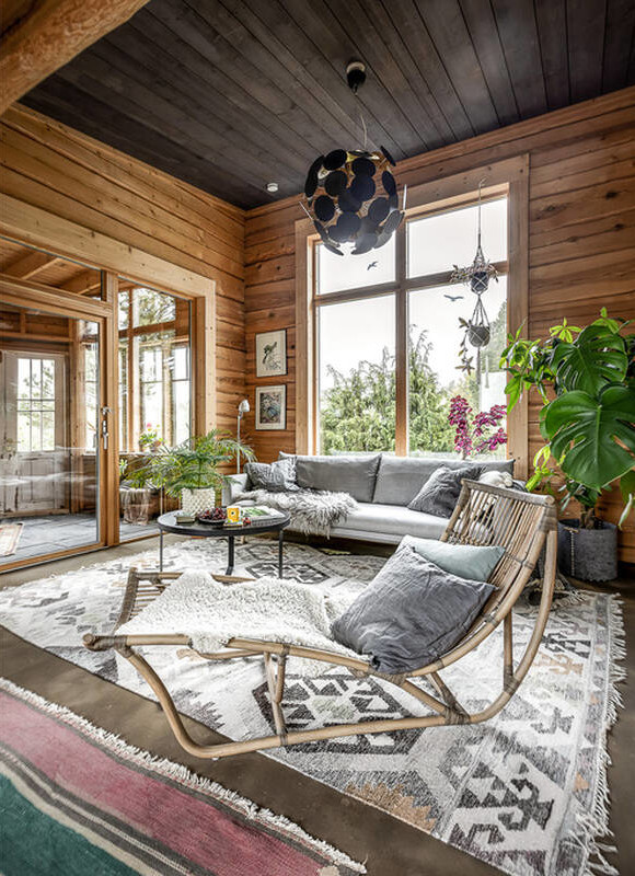 salon maison en bois