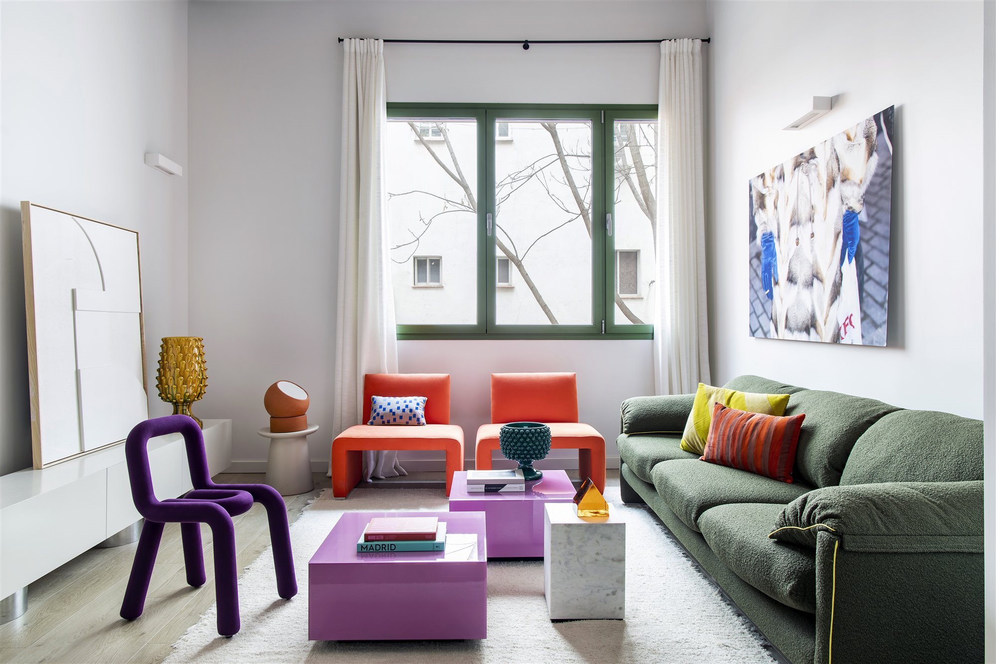 salon décoration design et colorée
