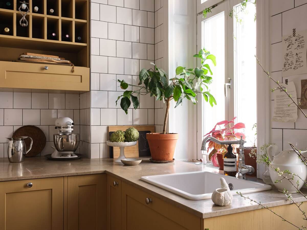 cuisine jaune de style campagnard cuisine jaune de style campagnard