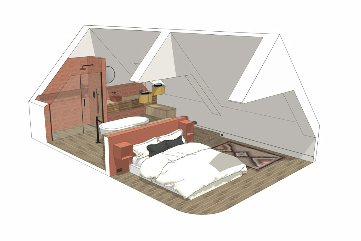 plan 3D aménagement suite parentale combles plan 3D aménagement suite parentale combles