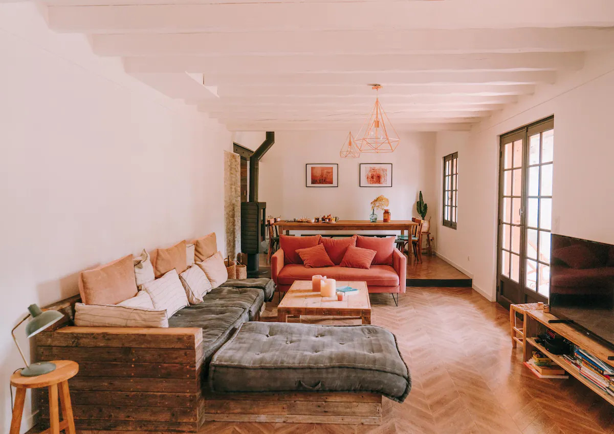 salon maison en bois Cap Ferret