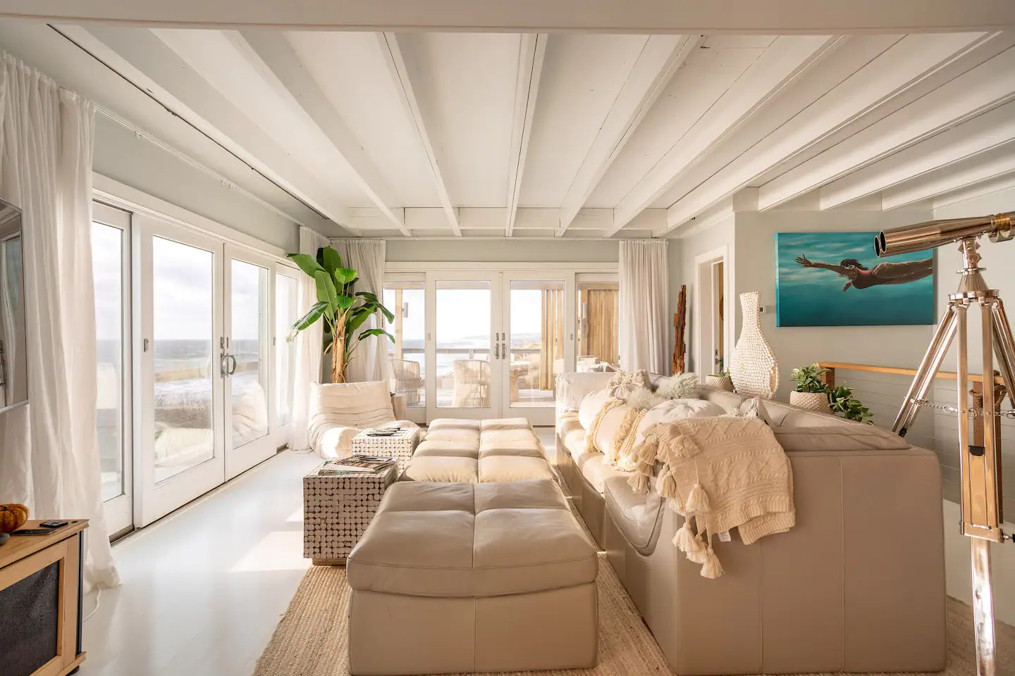 salon maison en bois Montauk