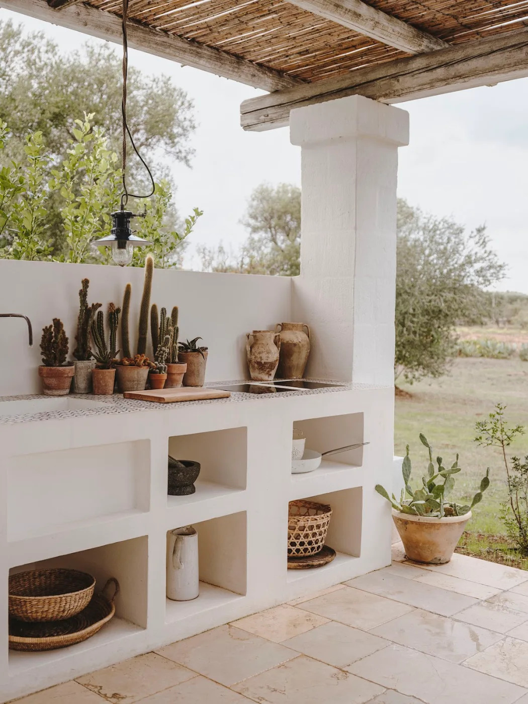 cuisine d cuisine d'été avec pergola bois