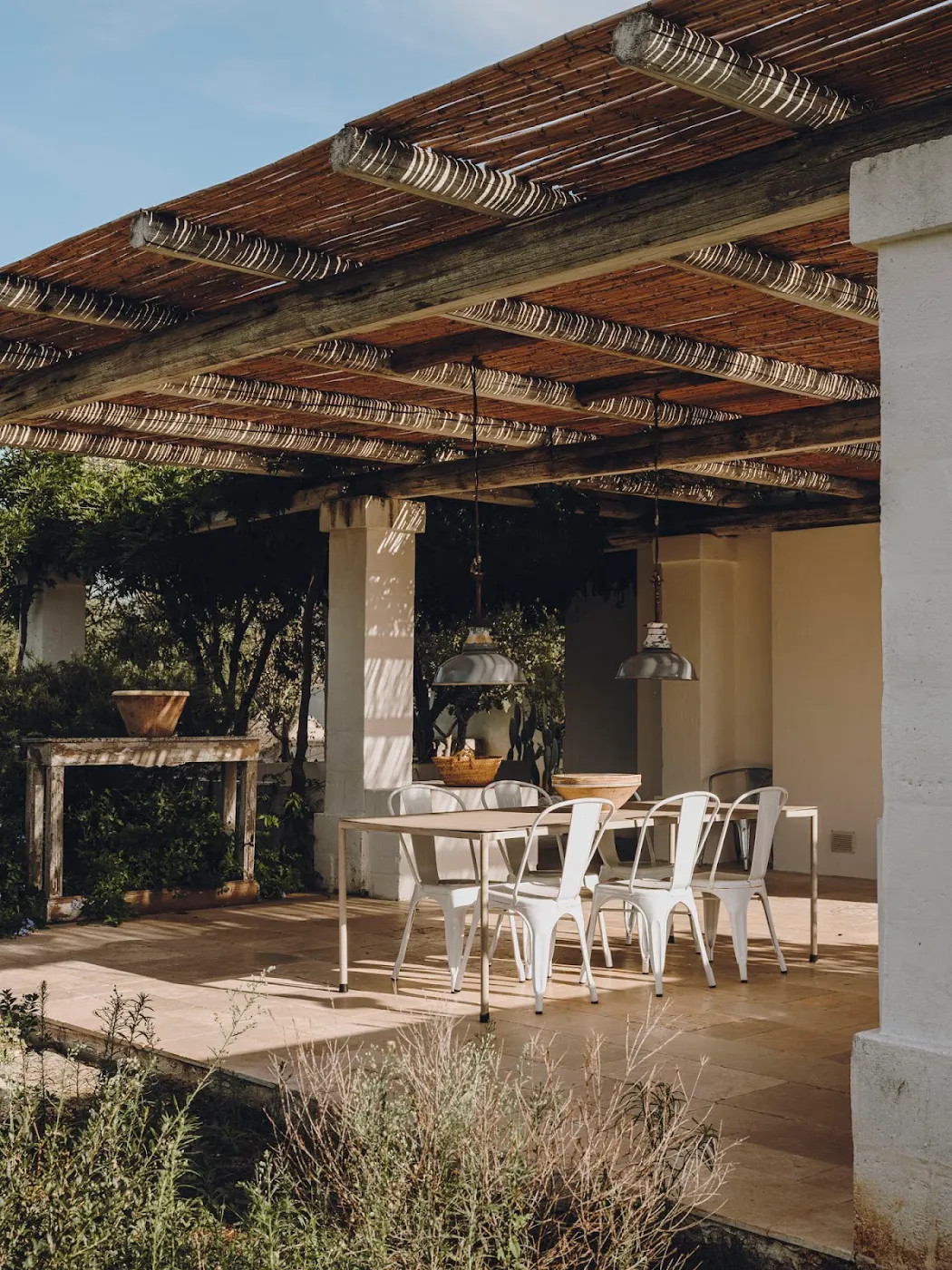terrasse avec pergola bois et canisses terrasse avec pergola bois et canisses