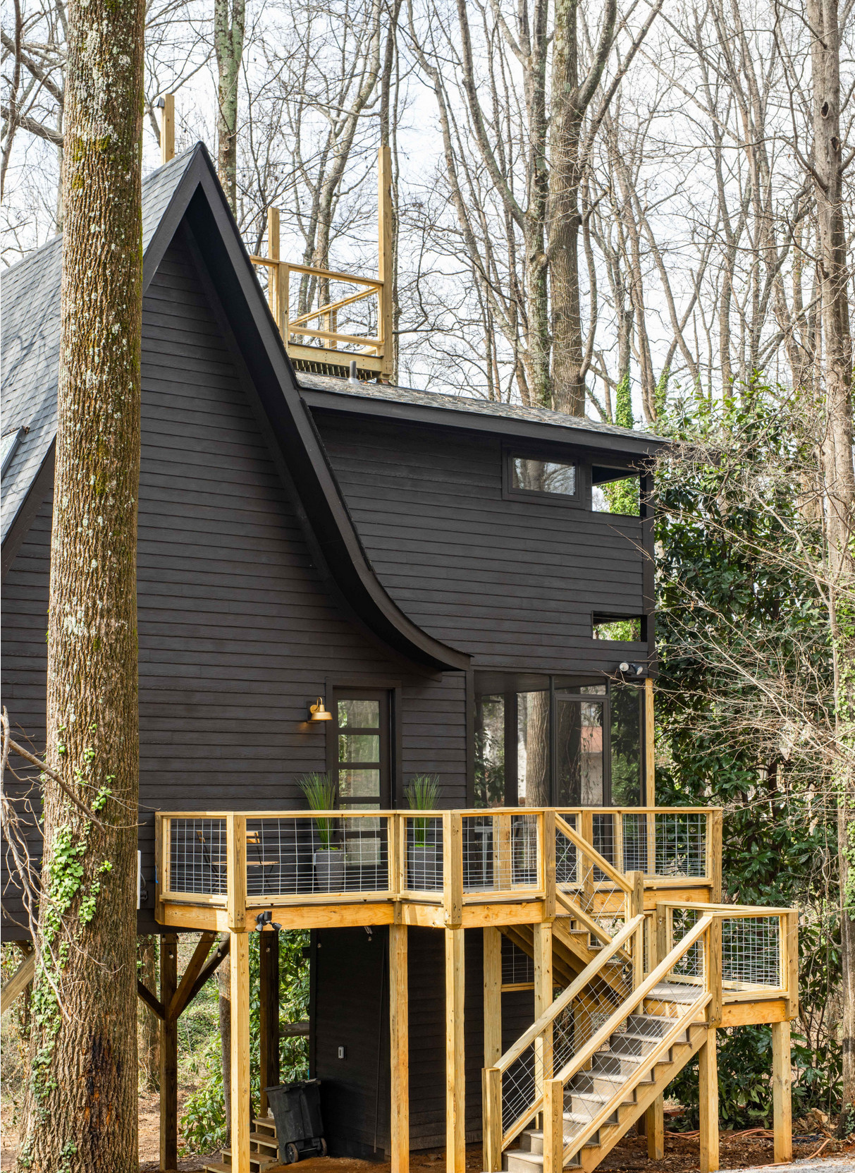 maison A-Frame bois noir