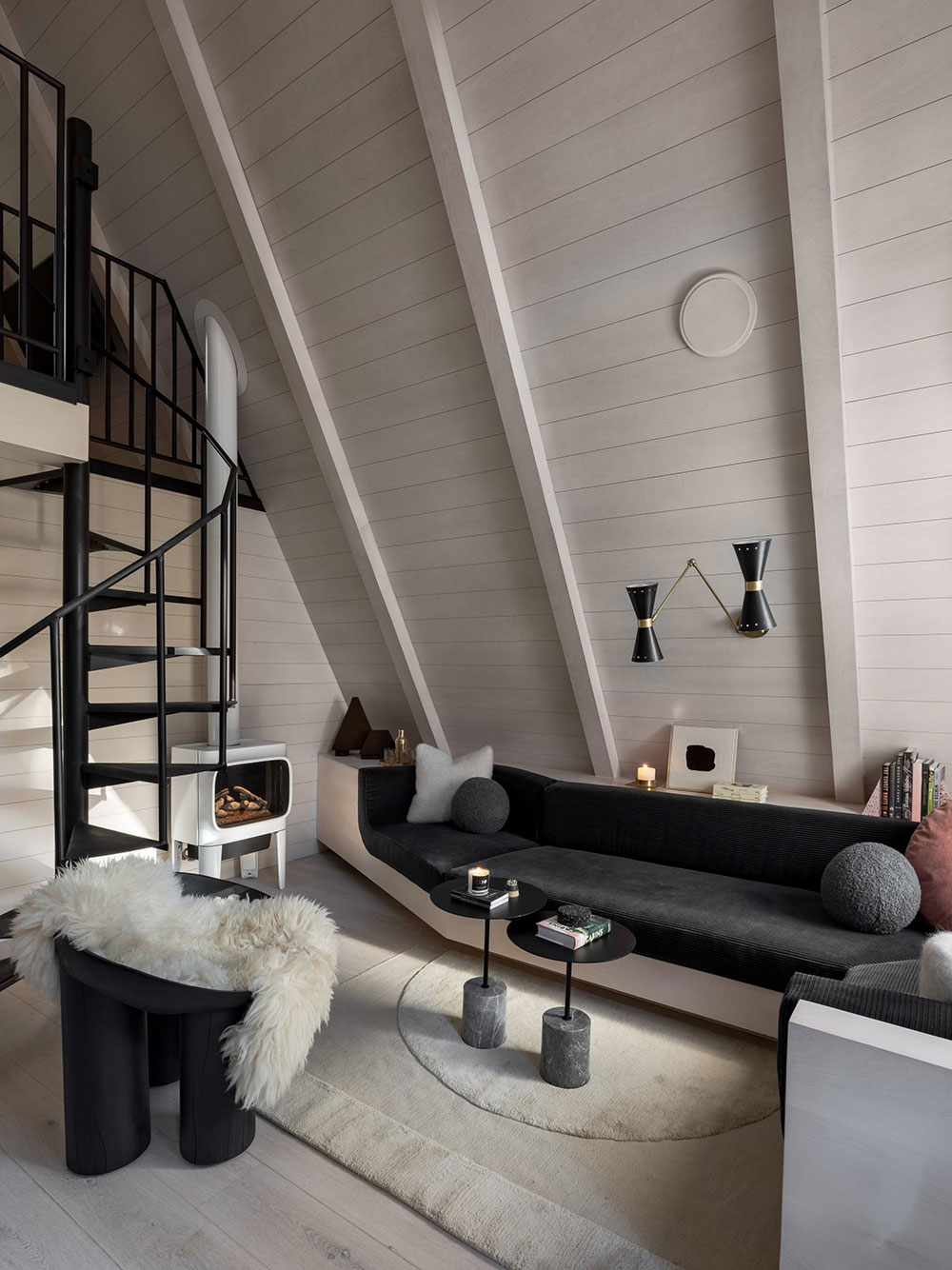 salon maison A-Frame décoration design salon maison A-Frame décoration design