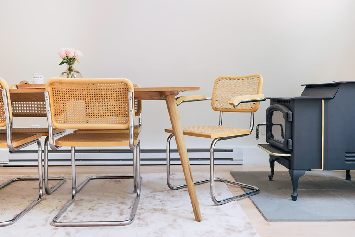 salle à manger avec chaise Cesca Marcel Breuer