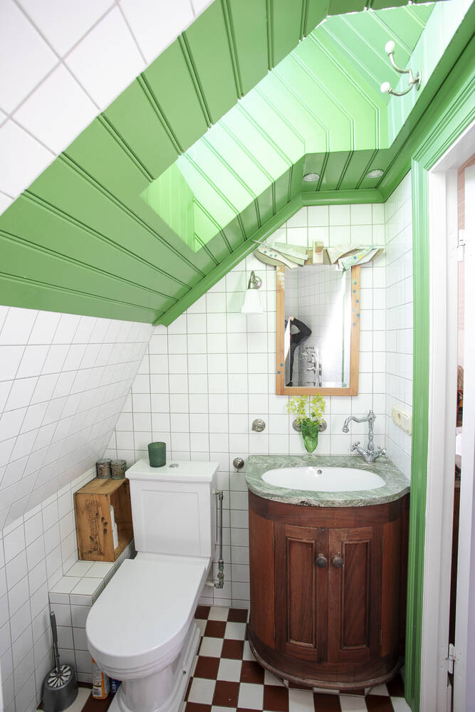 salle de bain sous combles décoration vintage salle de bain sous combles décoration vintage