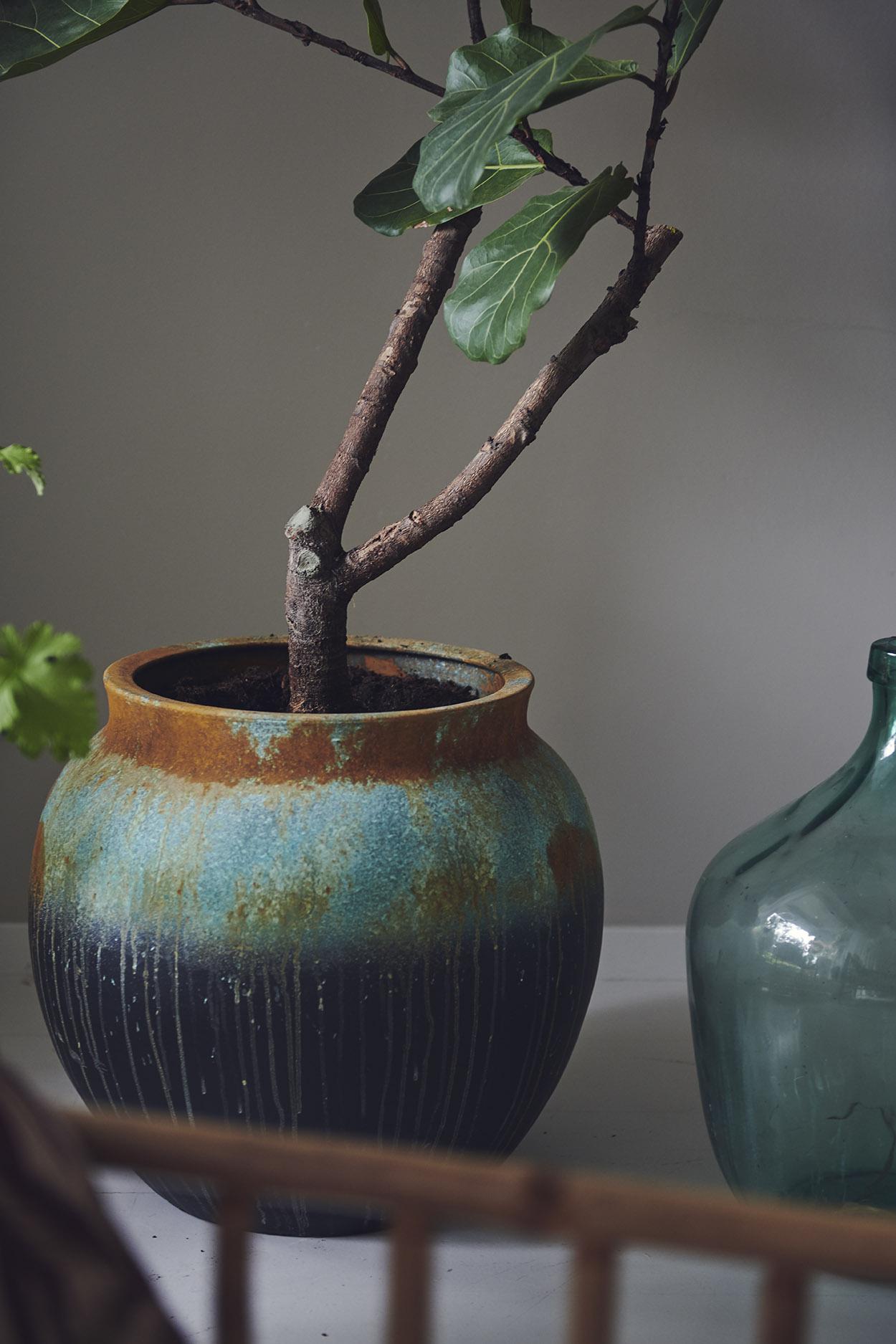 poterie bleue et verte
