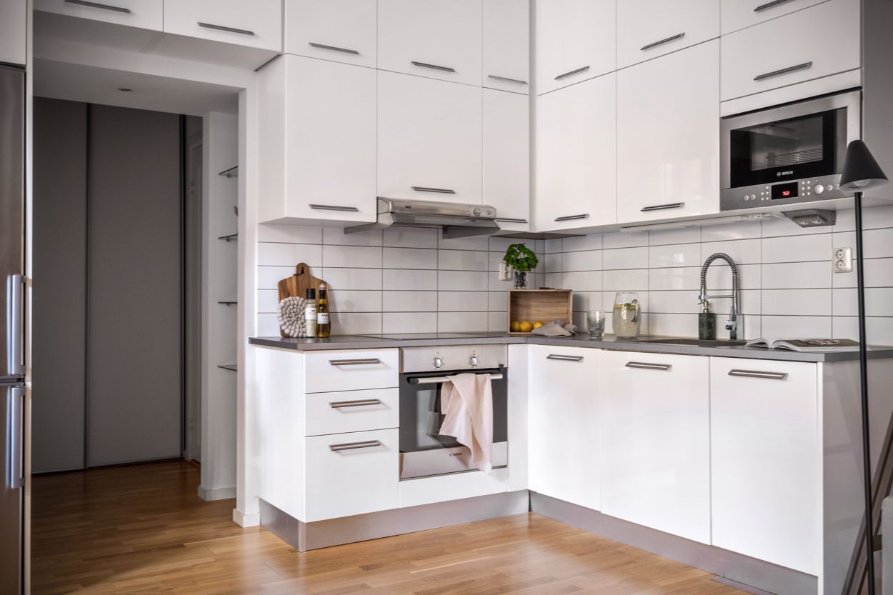 cuisine blanche design en angle cuisine blanche design en angle