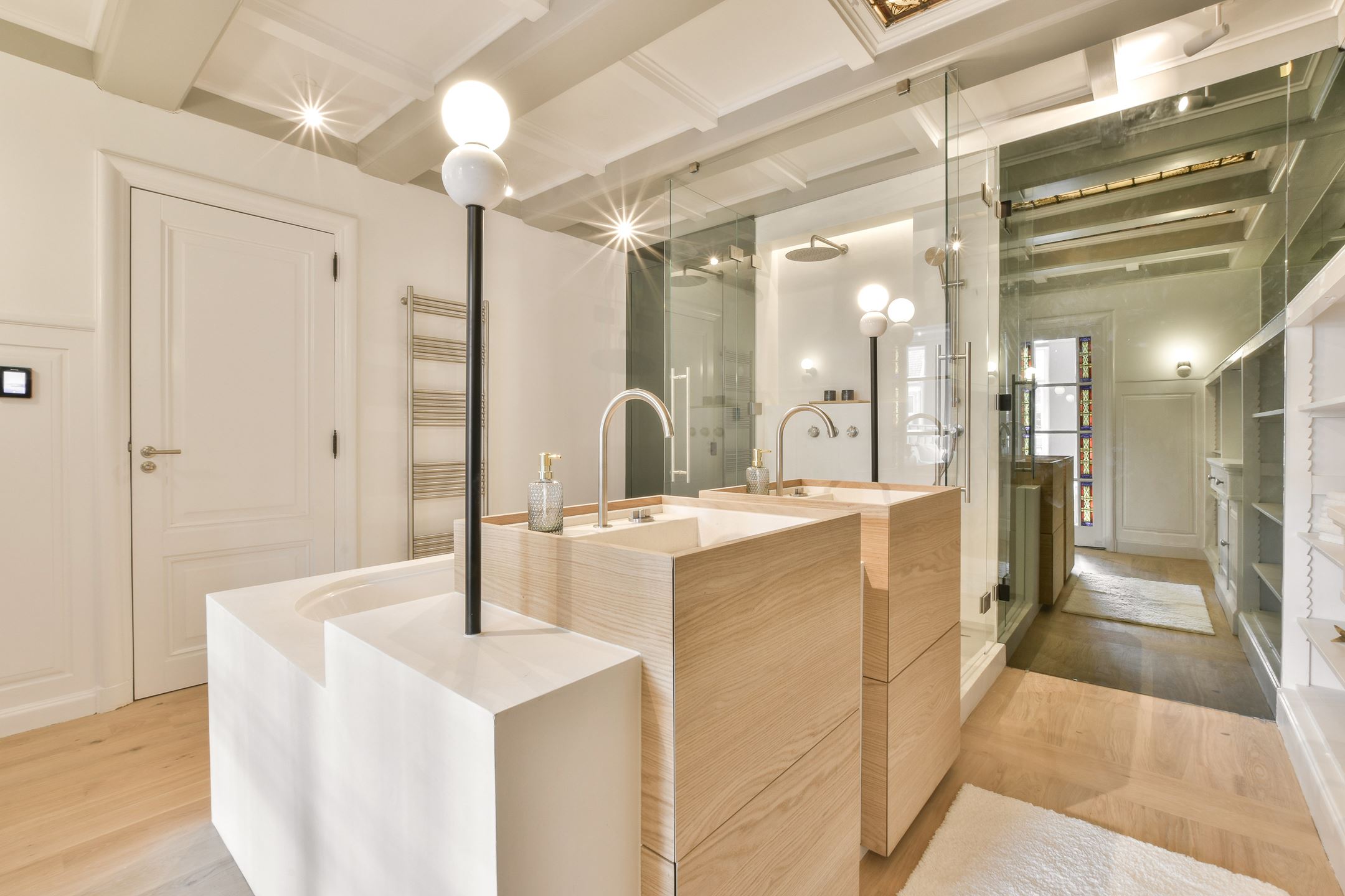 salle de bain décoration design beige et bois salle de bain décoration design beige et bois