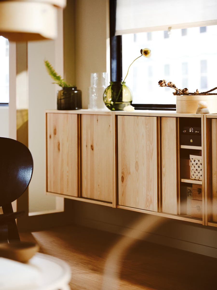 meuble pin portes coulissantes