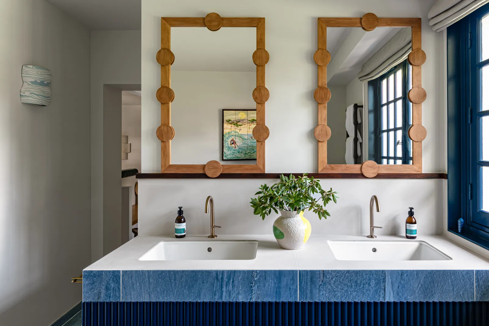 salle de bain bleue et bois salle de bain bleue et bois