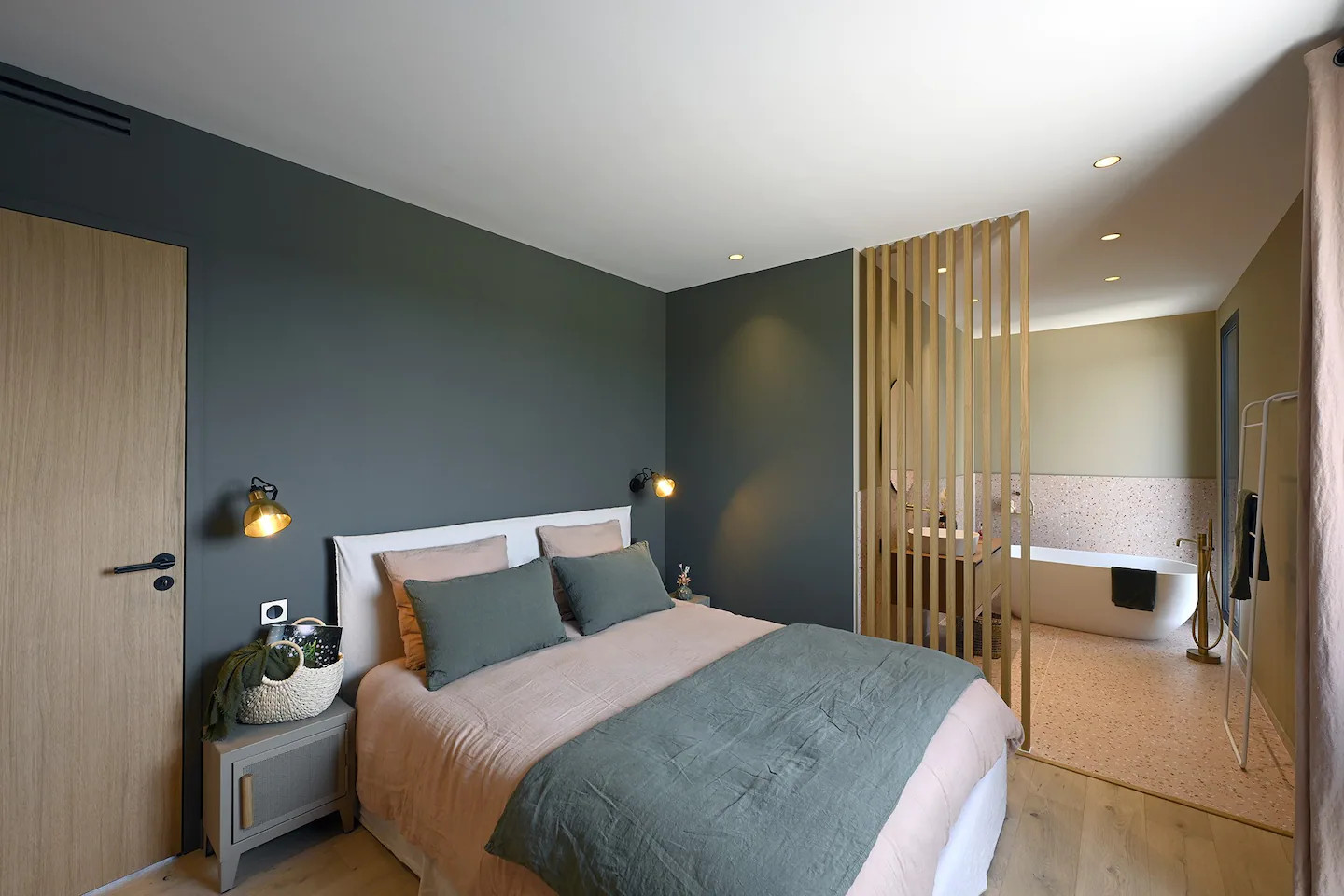 chambre bleue maison architecte Villa Contemporelle chambre bleue maison architecte Villa Contemporelle