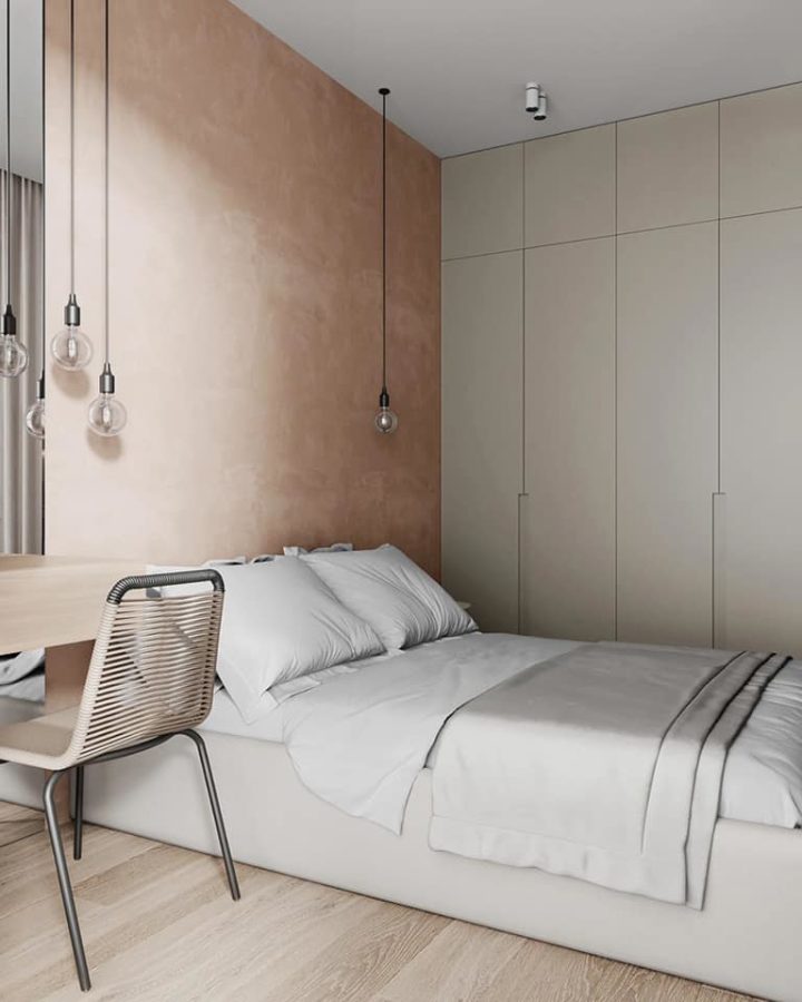 chambre décoration design terracotta