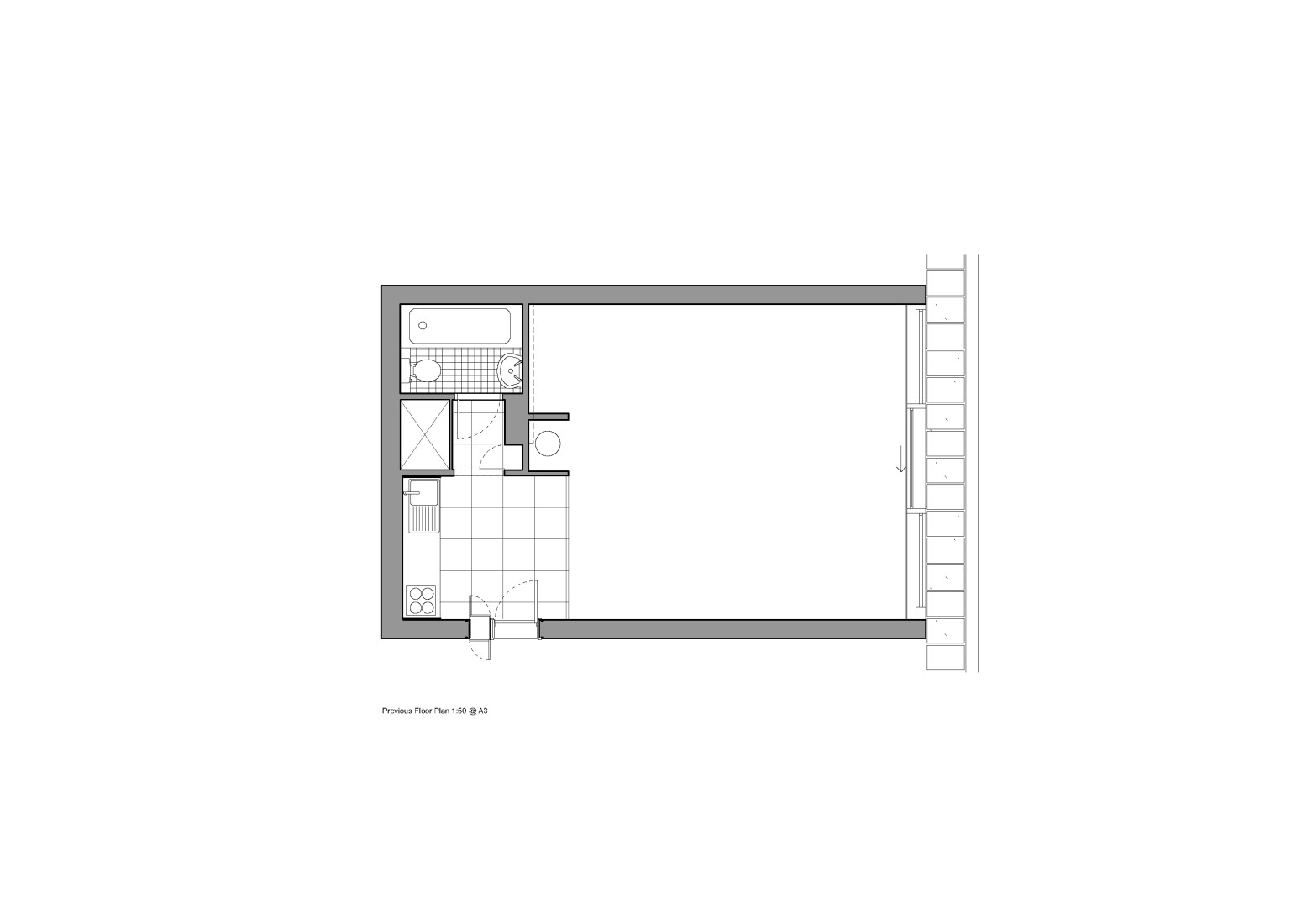 plan avant studio transformé en deux-pièces plan avant studio transformé en deux-pièces