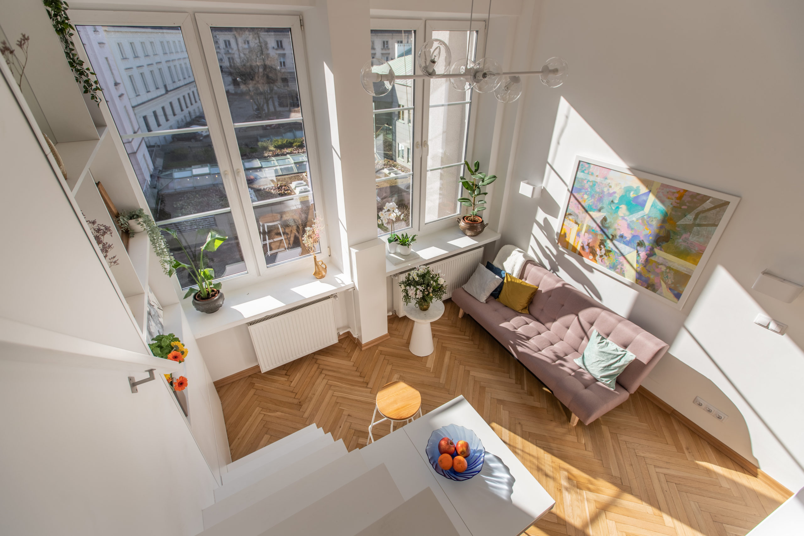 salon vue depuis mezzanine