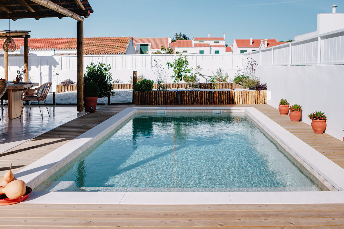 terrasse avec piscine maison à Comporta terrasse avec piscine maison à Comporta