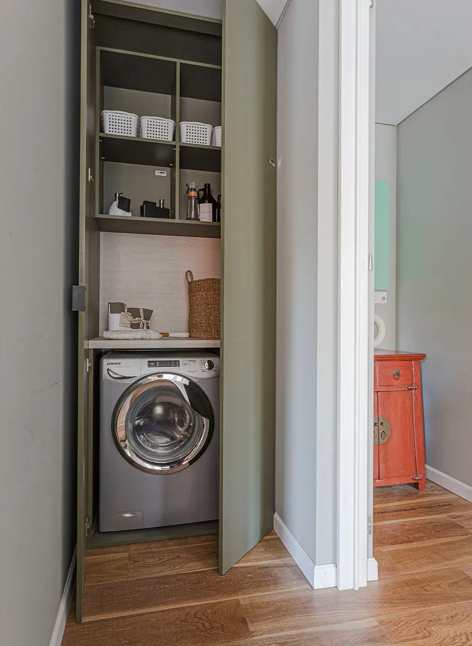 buanderie cachée dans placard appartement