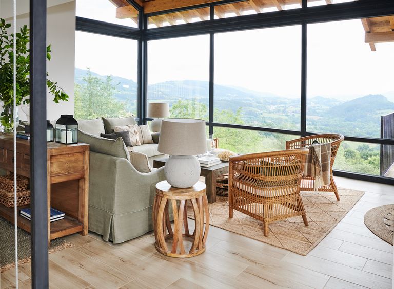 salon maison de campagne contemporaine