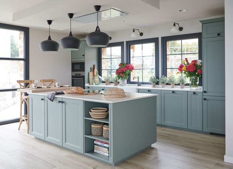 cuisine rustique chic bleue