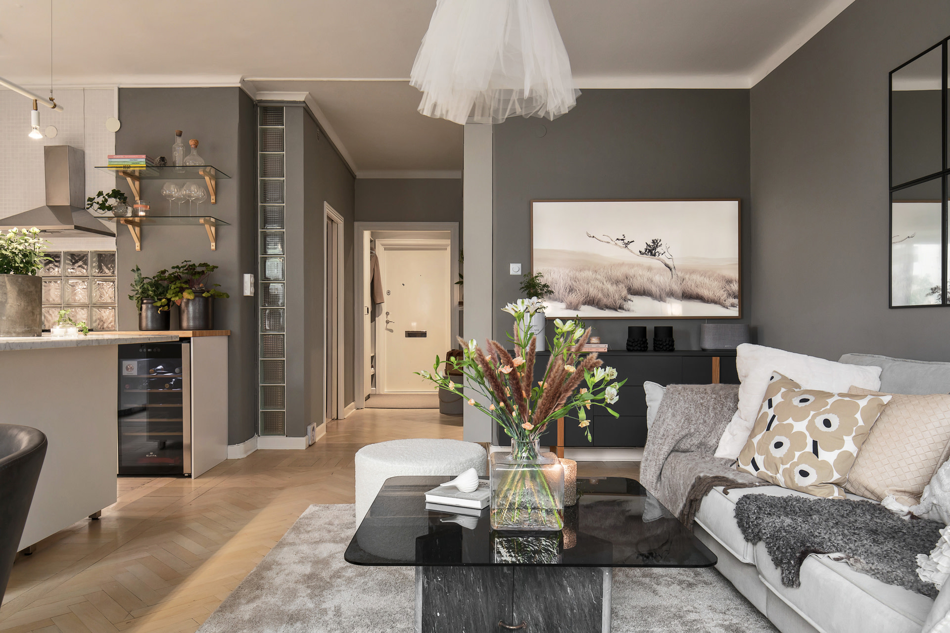 salon gris décoration design