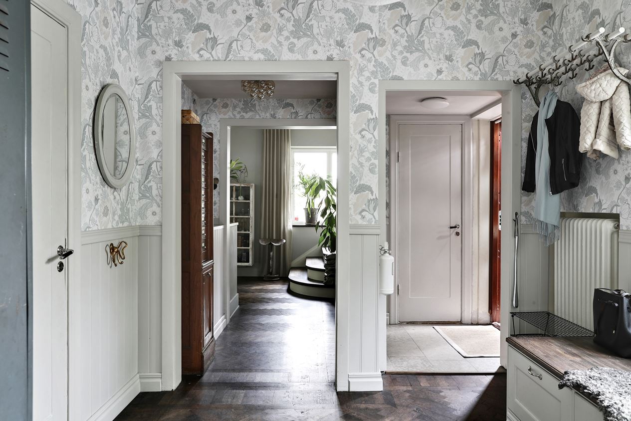 entrée avec papier-peint décoration scandinave entrée avec papier-peint décoration scandinave