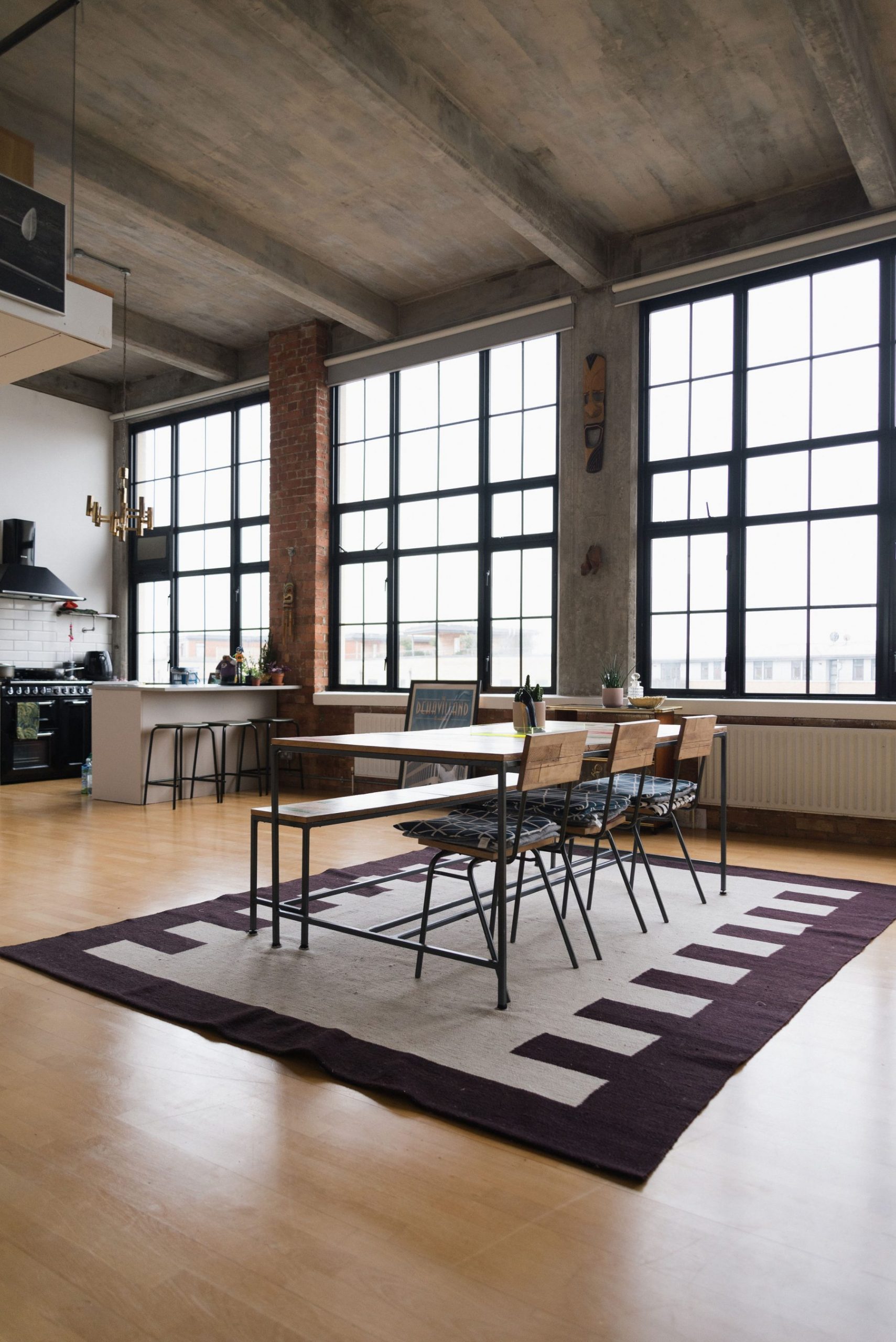 salle à manger et cuisine loft Londres